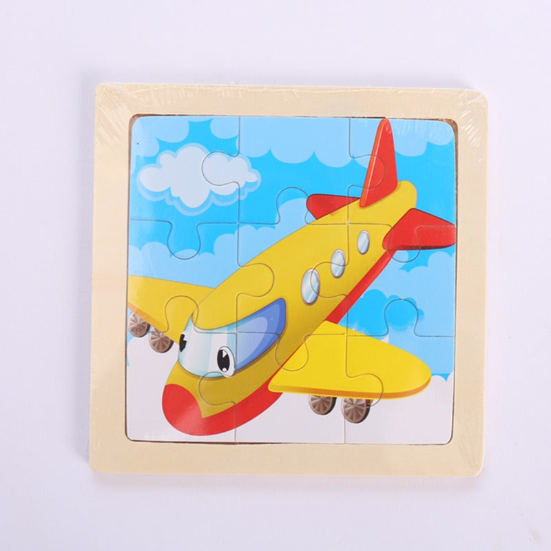 9-Piece Wooden Puzzle Set – Animal & Transportation Early Learning Cognitive Boards