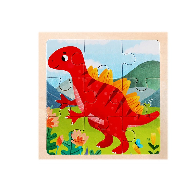 9-Piece Wooden Puzzle Set – Animal & Transportation Early Learning Cognitive Boards