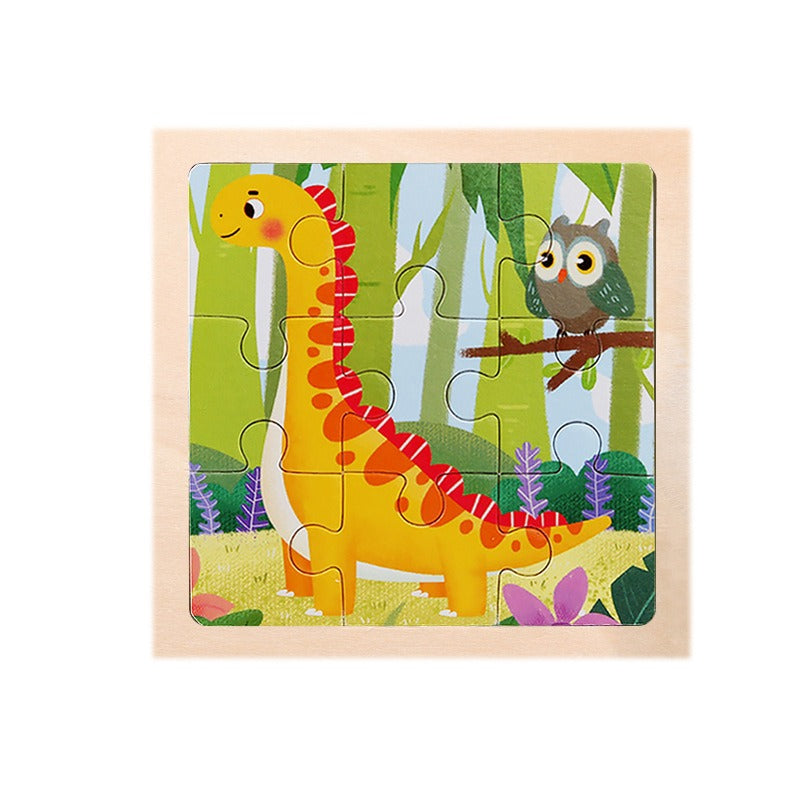 9-Piece Wooden Puzzle Set – Animal & Transportation Early Learning Cognitive Boards