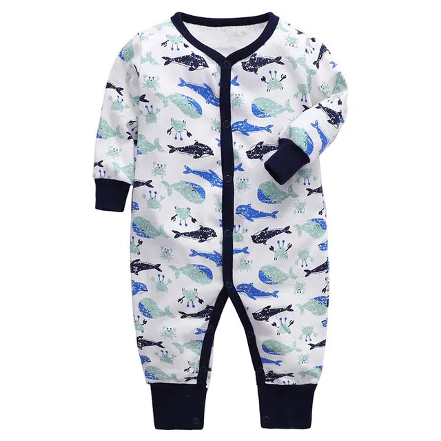Footed Baby Romper – Long Sleeve Zipper Jumpsuit 0-24M