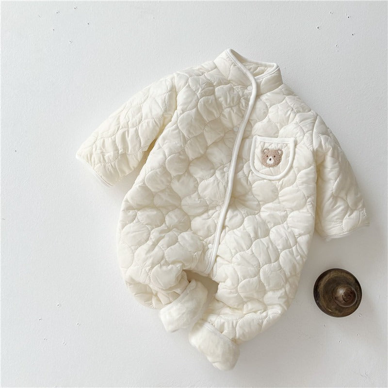Warm Cotton Baby Romper – 3-12 Months Autumn & Winter One-Piece
