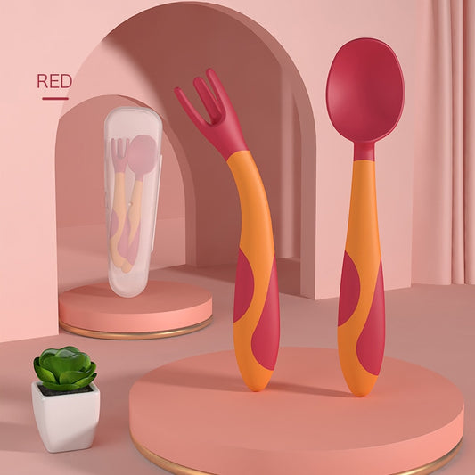 Bendable Silicone Baby Spoon – Bendy Soft Gel Feeding Utensils for Learning to Eat