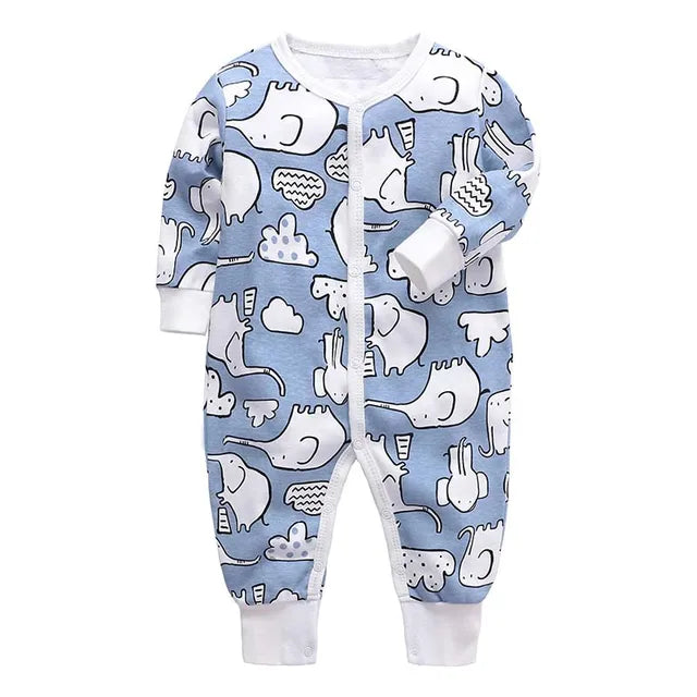 Footed Baby Romper – Long Sleeve Zipper Jumpsuit 0-24M
