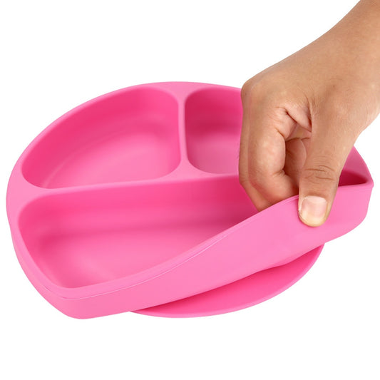 Smiley Face Baby Tableware Set – Silicone Sucker Bowl & Plate for Kids
