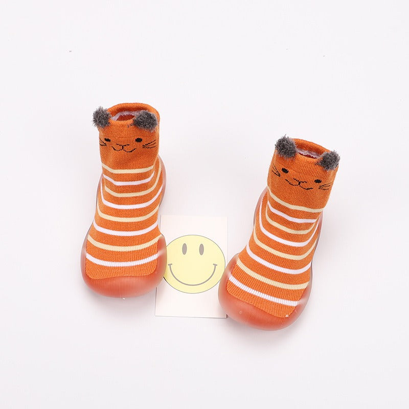 Cartoon Baby Walking Shoes – Soft Sole Anti-Slip Knit Booties