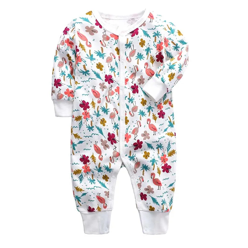 Footed Baby Romper – Long Sleeve Zipper Jumpsuit 0-24M