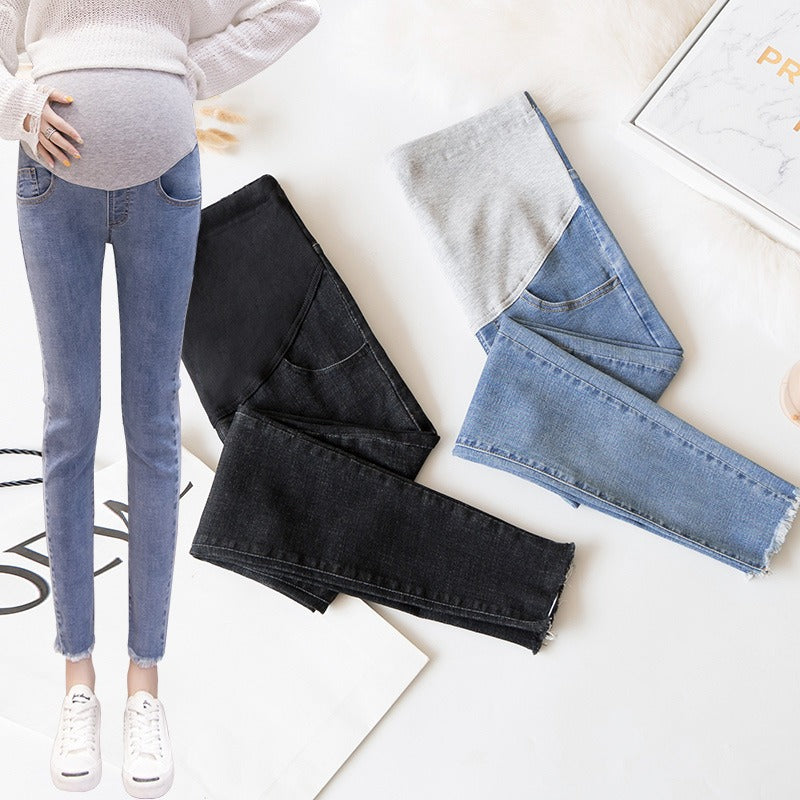 Maternity Denim Cropped Pants – Underbelly Jeans & Casual Leggings