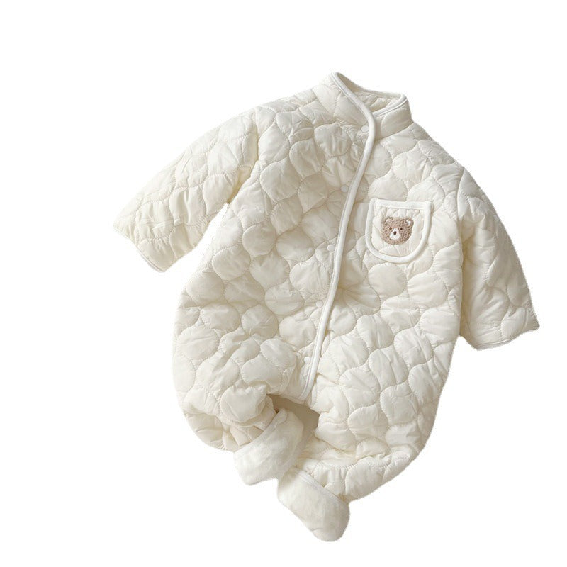 Warm Cotton Baby Romper – 3-12 Months Autumn & Winter One-Piece