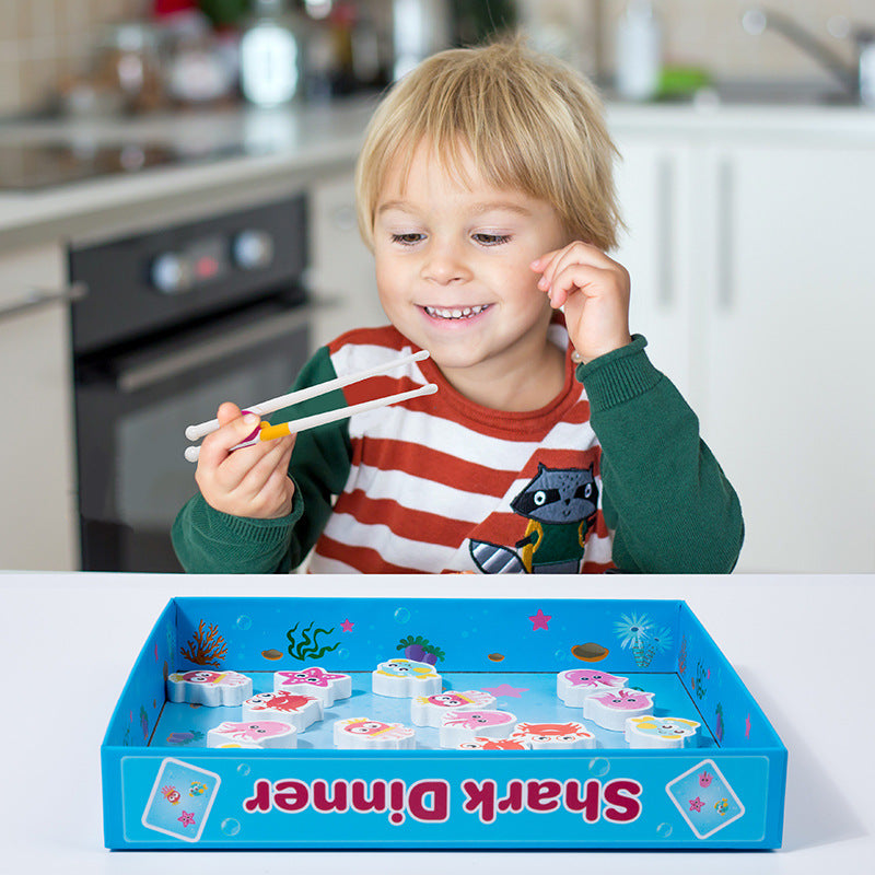 Shark Feeding Game for Kids – Fine Motor & Chopstick Training Toy