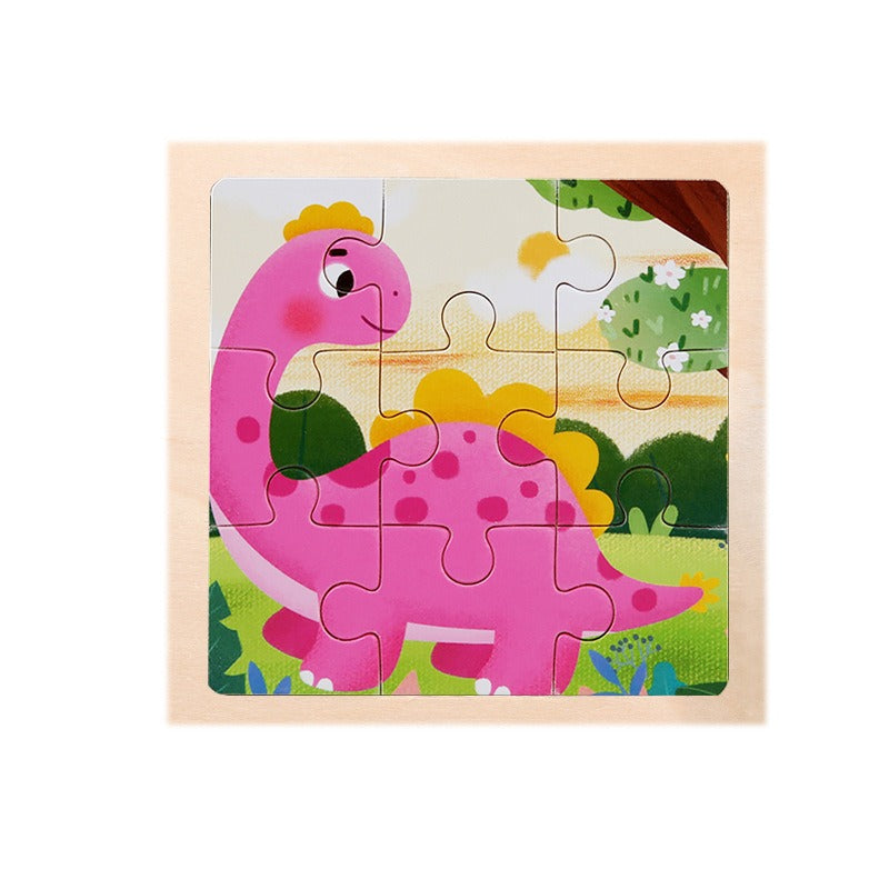 9-Piece Wooden Puzzle Set – Animal & Transportation Early Learning Cognitive Boards