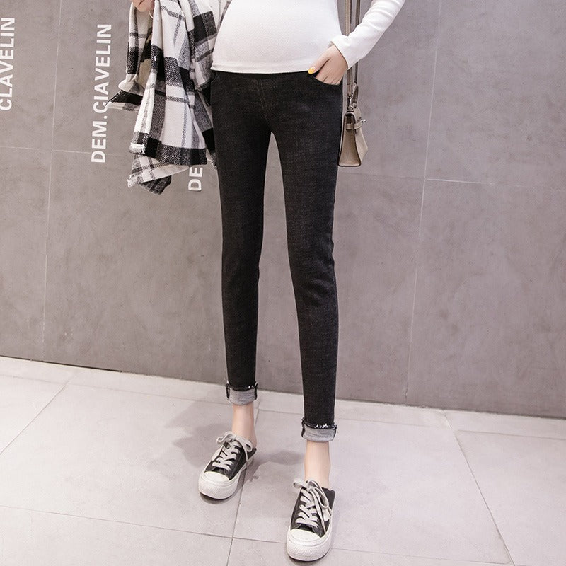 Maternity Denim Cropped Pants – Underbelly Jeans & Casual Leggings