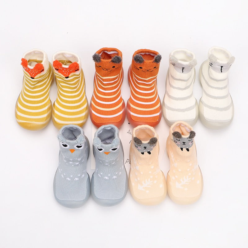 Cartoon Baby Walking Shoes – Soft Sole Anti-Slip Knit Booties
