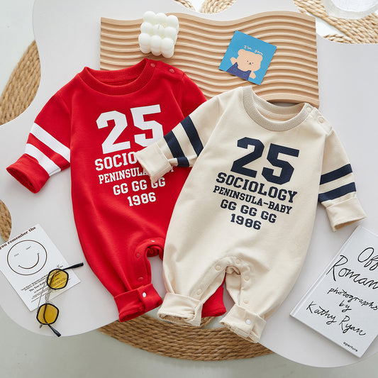 Sports Style Long-Sleeved Baby Boy Romper