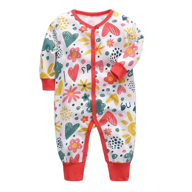 Footed Baby Romper – Long Sleeve Zipper Jumpsuit 0-24M