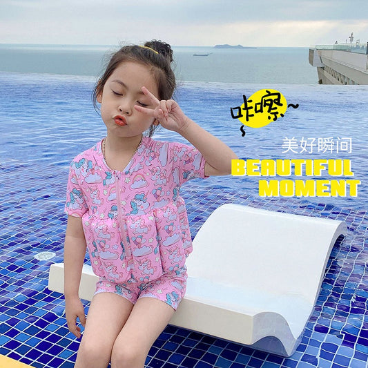 Kids Surfing Buoyancy Swimsuit – Unisex Short Sleeve Floating Vest