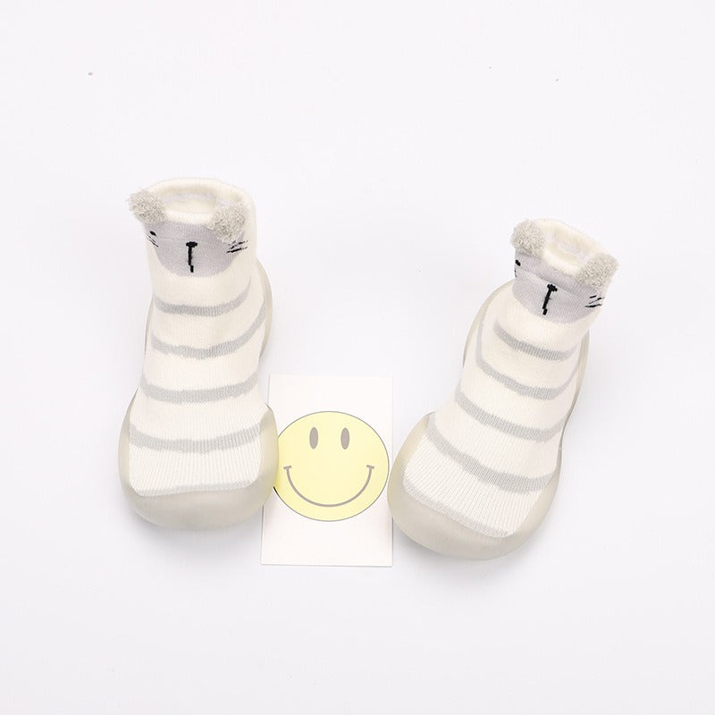 Cartoon Baby Walking Shoes – Soft Sole Anti-Slip Knit Booties