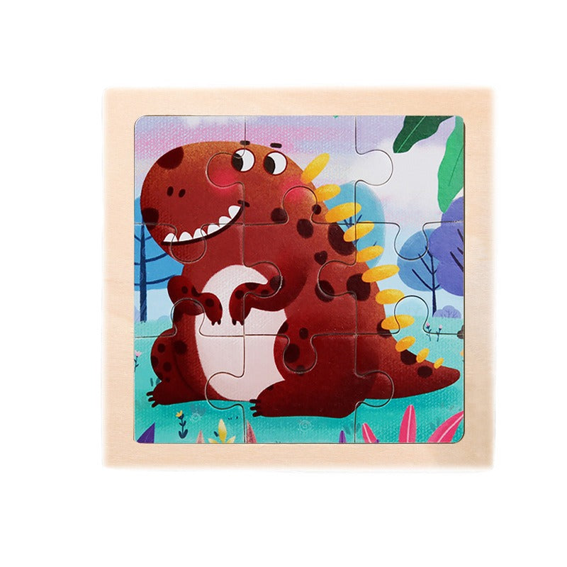 9-Piece Wooden Puzzle Set – Animal & Transportation Early Learning Cognitive Boards