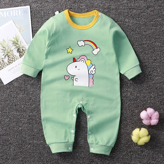 Long Sleeve Cotton Baby Romper with cute prints– 0-2 Years Infant/toddler Jumpsuit