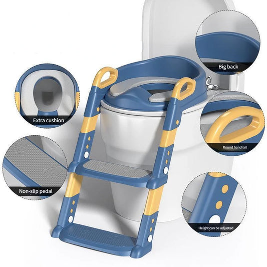 Foldable Toilet Seat & Step Stool for Kids – Safe & Steady Toilet Stair-Step Potty Trainer