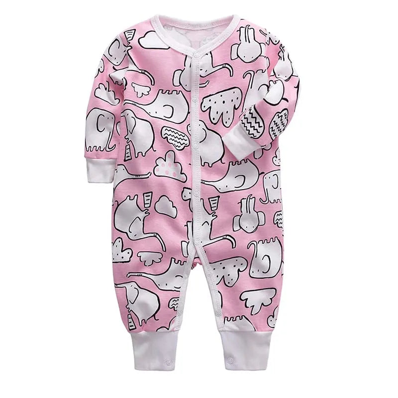 Footed Baby Romper – Long Sleeve Zipper Jumpsuit 0-24M
