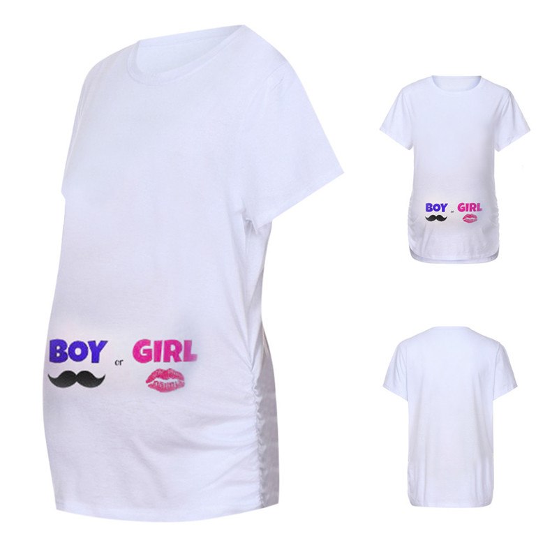 Maternity Letter Print T-Shirt – Short Sleeve Breastfeeding Top for Women