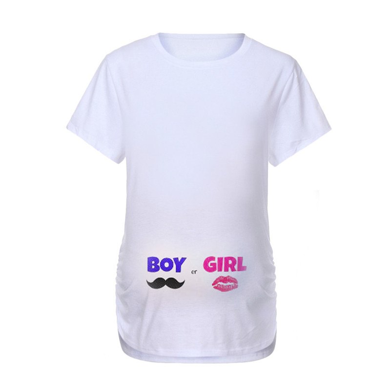 Maternity Letter Print T-Shirt – Short Sleeve Breastfeeding Top for Women