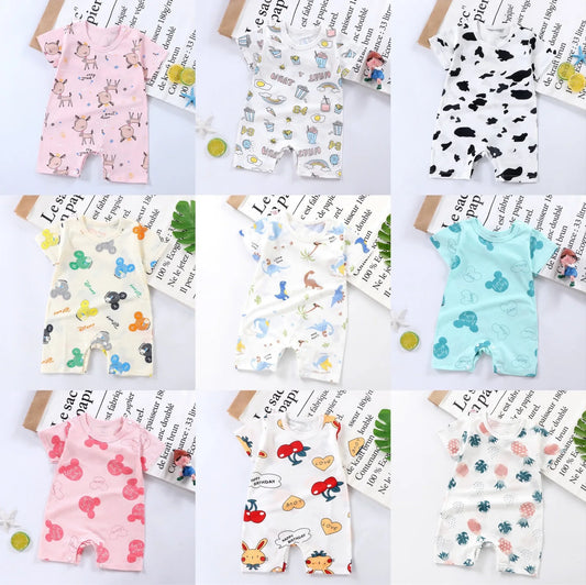 Cartoon Cotton Baby Romper – Knitted Summer Bodysuit 0-24M