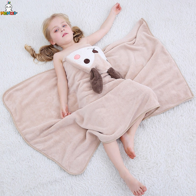 MICHLEY Hooded Baby Towel – Soft Brocade Bath Wrap with Custom Logo