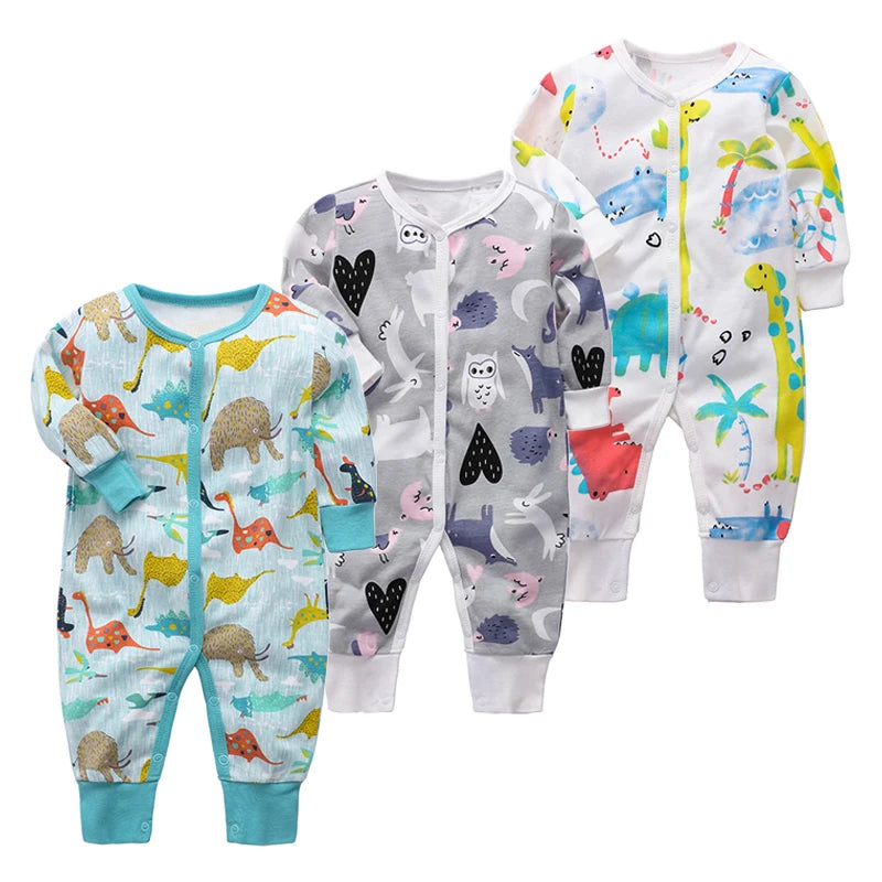 Footed Baby Romper – Long Sleeve Zipper Jumpsuit 0-24M