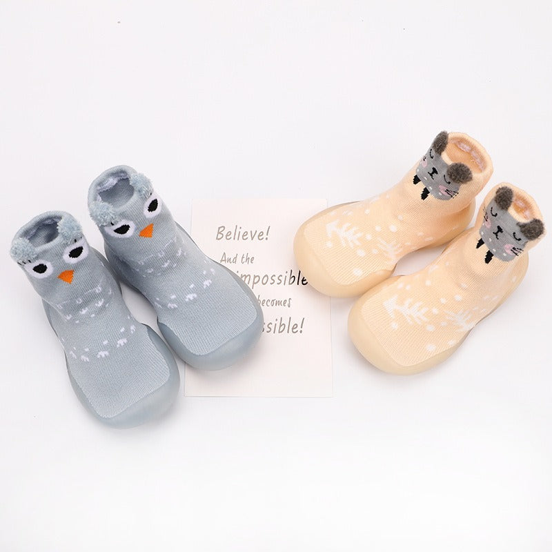 Cartoon Baby Walking Shoes – Soft Sole Anti-Slip Knit Booties