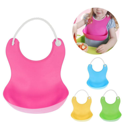 Emmababy Waterproof Baby Bib – Washable Silicone Feeding Bib with Fun Characters