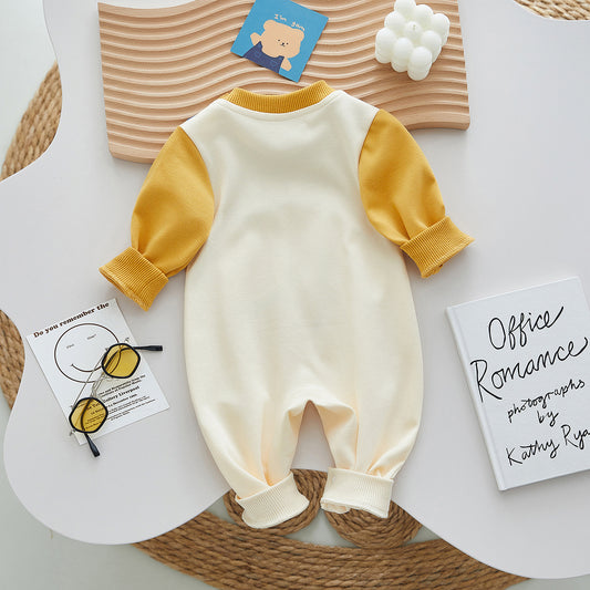 Dinosaur Print Long-Sleeved Baby Boy Romper For Spring/Autumn