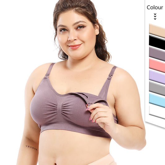 Plus Size Nursing Bra – Steel-Free Adjustable Maternity Breastfeeding Bra
