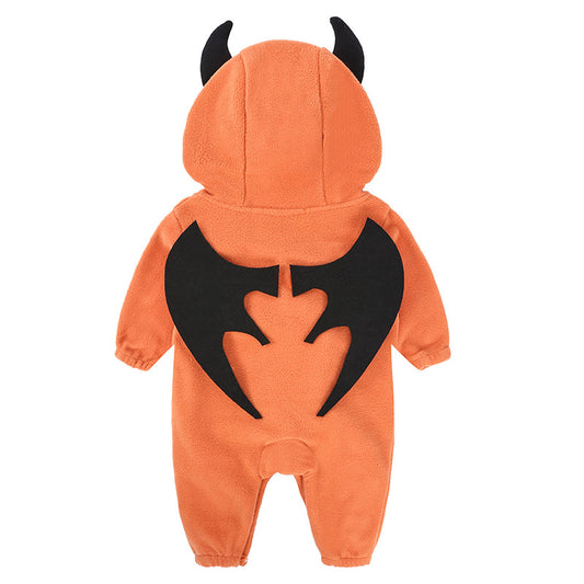 Pumpkin Halloween Hooded Baby Romper