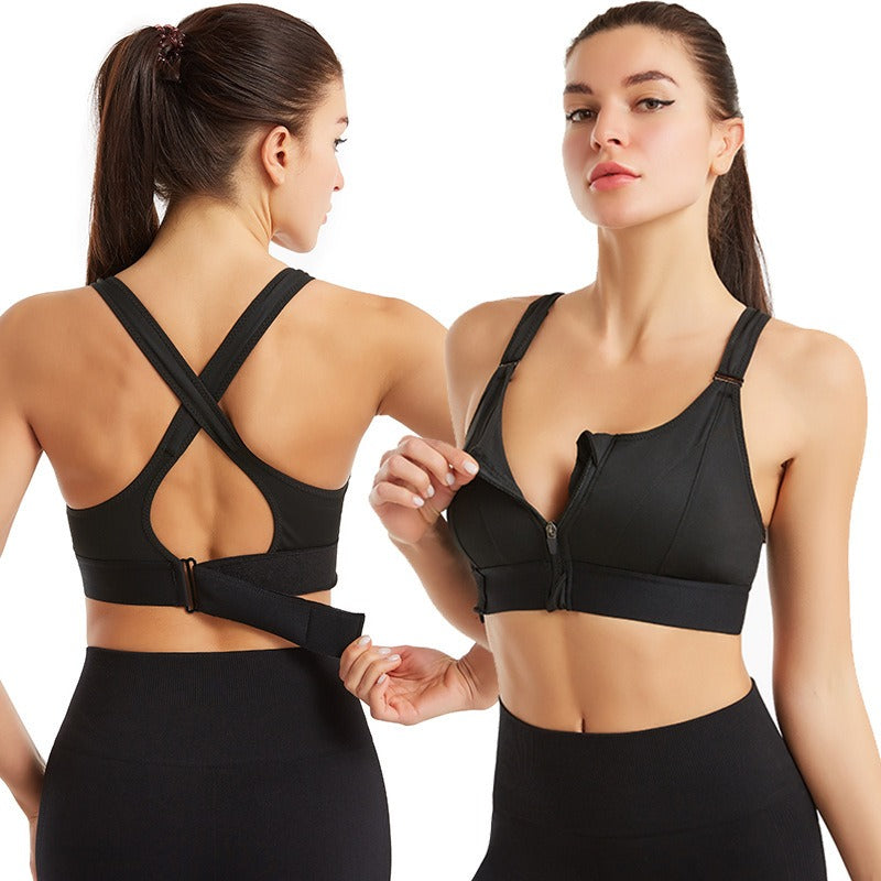 Comfortable Zipper Maternity Sports Bra – Yoga Top with Stylish Back for Pregnancy