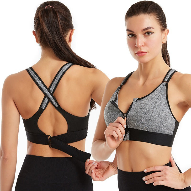 Comfortable Zipper Maternity Sports Bra – Yoga Top with Stylish Back for Pregnancy