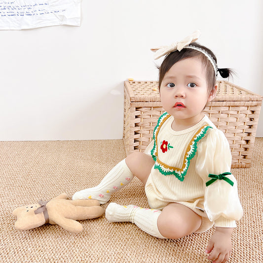 Puff Sleeve Baby Girl Onesie for Newborns and Infants 0 to 12 months -Perfect for Spring & Autumn