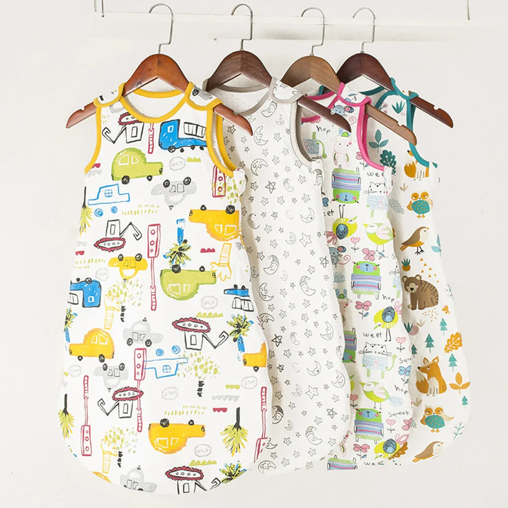 Cotton Swaddle Sleeping Vest – Anti-Kick Padded Sleep Bag for Babies