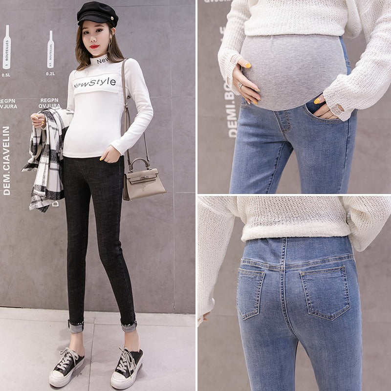 Maternity Denim Cropped Pants – Underbelly Jeans & Casual Leggings