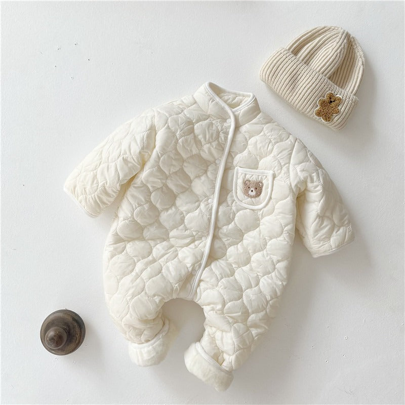 Warm Cotton Baby Romper – 3-12 Months Autumn & Winter One-Piece