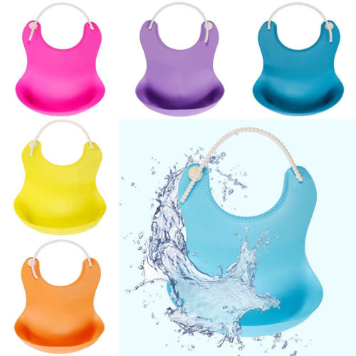 Emmababy Waterproof Baby Bib – Washable Silicone Feeding Bib with Fun Characters