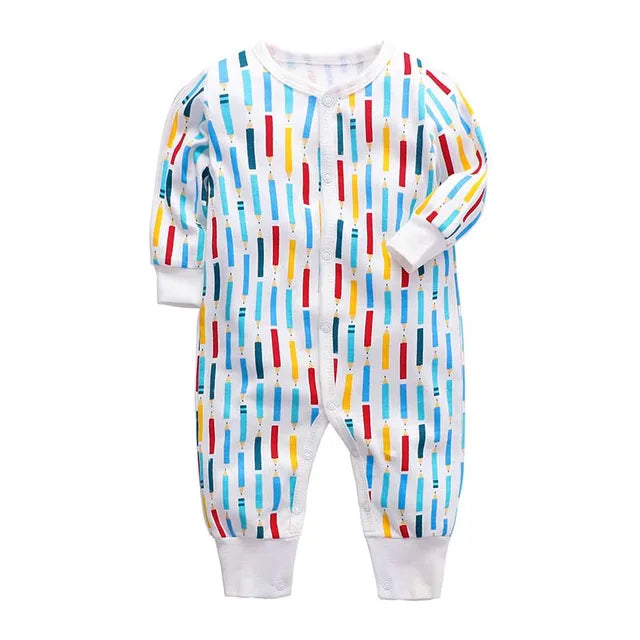 Footed Baby Romper – Long Sleeve Zipper Jumpsuit 0-24M