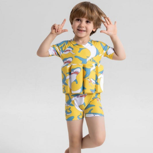 One-Piece Girl Buoyancy Swimsuit – Floating Vest for Kids