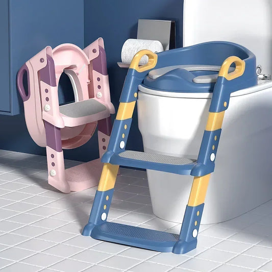 Foldable Toilet Seat & Step Stool for Kids – Safe & Steady Toilet Stair-Step Potty Trainer