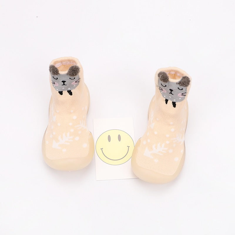 Cartoon Baby Walking Shoes – Soft Sole Anti-Slip Knit Booties