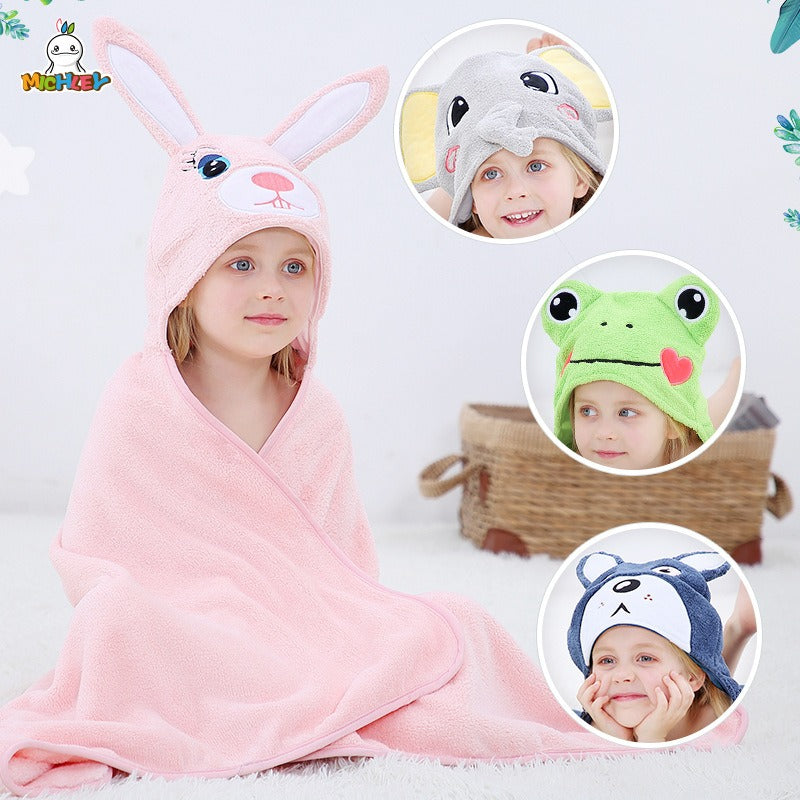 MICHLEY Hooded Baby Towel – Soft Brocade Bath Wrap with Custom Logo