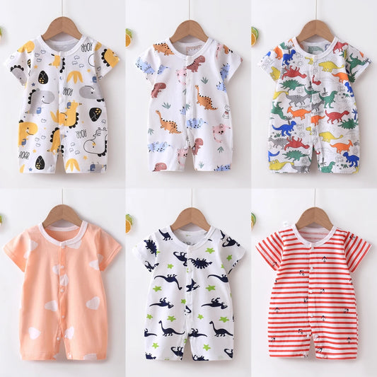 Lightweight Short sleeved Baby Girl Romper Shorts – Newborn Jumpsuit for Warm Weather