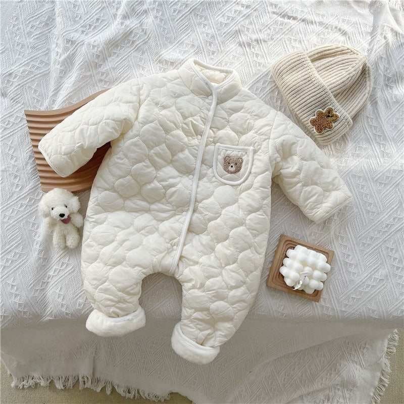 Warm Cotton Baby Romper – 3-12 Months Autumn & Winter One-Piece