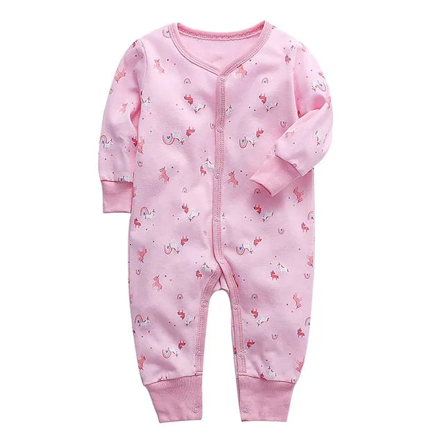Footed Baby Romper – Long Sleeve Zipper Jumpsuit 0-24M